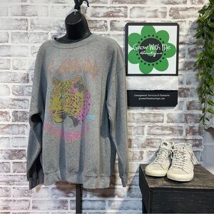 Def Leppard Gray Graphic Sweater large